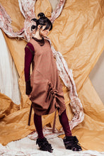 Load image into Gallery viewer, AW25 SHURI  RUCHE TUNIC DRESS - CEDARWOOD CHECK