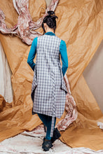 Load image into Gallery viewer, AW25 SHURI  RUCHE TUNIC DRESS - DOVE PLAID