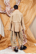 Load image into Gallery viewer, AW25 AMANE WRAP RUCHE COAT - SAND PINSTRIPE