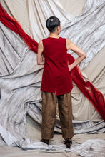 Load image into Gallery viewer, Women's Asymmetrical Knit Tank in Cherry Red