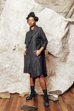 Load image into Gallery viewer, unisex wool charcoal scarf tunic dress