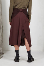 Load image into Gallery viewer, Tailored Menswear Unisex Skirt with Button off Drape Panels and split back vent