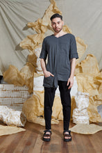Load image into Gallery viewer, S/S 20 TERRIN SPLIT SHIRT - CHARCOAL MARLE