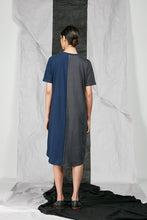 Load image into Gallery viewer, Kimono Sleeve Knit Tee Shirt Dress with contrast panels