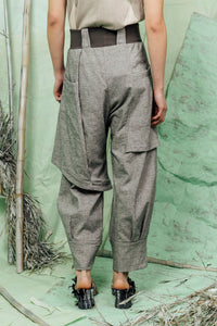 SL26 ADDIS LAYERED WIDE PANTS - ASH MARLE