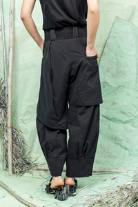 SL26 ADDIS LAYERED WIDE PANTS - ONYX