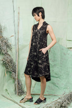 Load image into Gallery viewer, Black, Floral, Patterned, Smart-Casual, Street-Style, Loose-Fitted Women's Dress