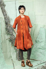 Load image into Gallery viewer, SL26 AELLA BUTTON DOWN DRESS - RUST OCHRE