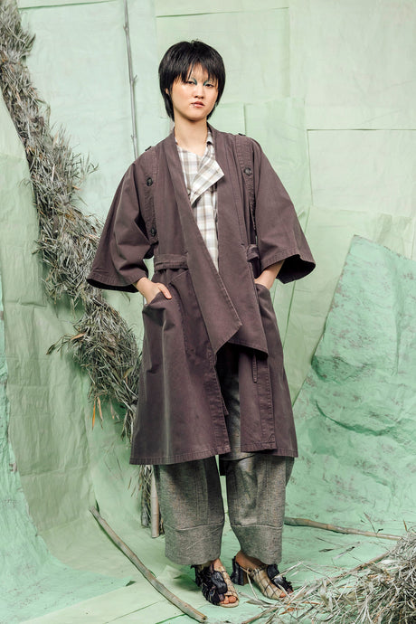 SL26 AKIYA KIMONO DETACH JACKET - SLATE ACIDWASH