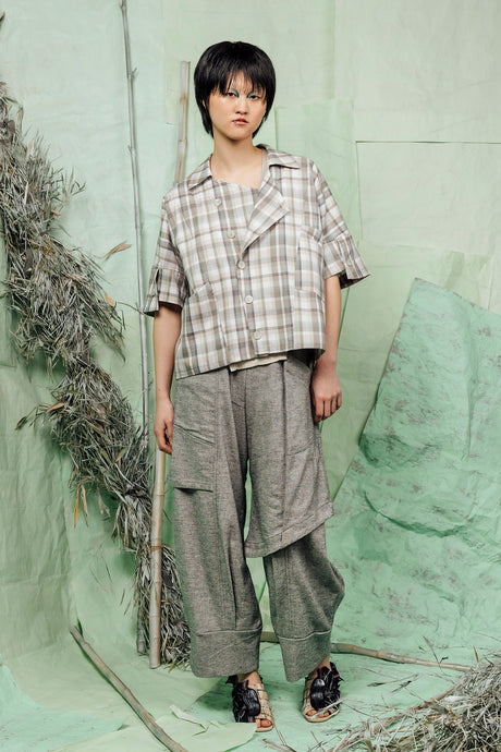 SL26 CADEAU BOXY SHIRT JACKET - MOONSTONE CHECK