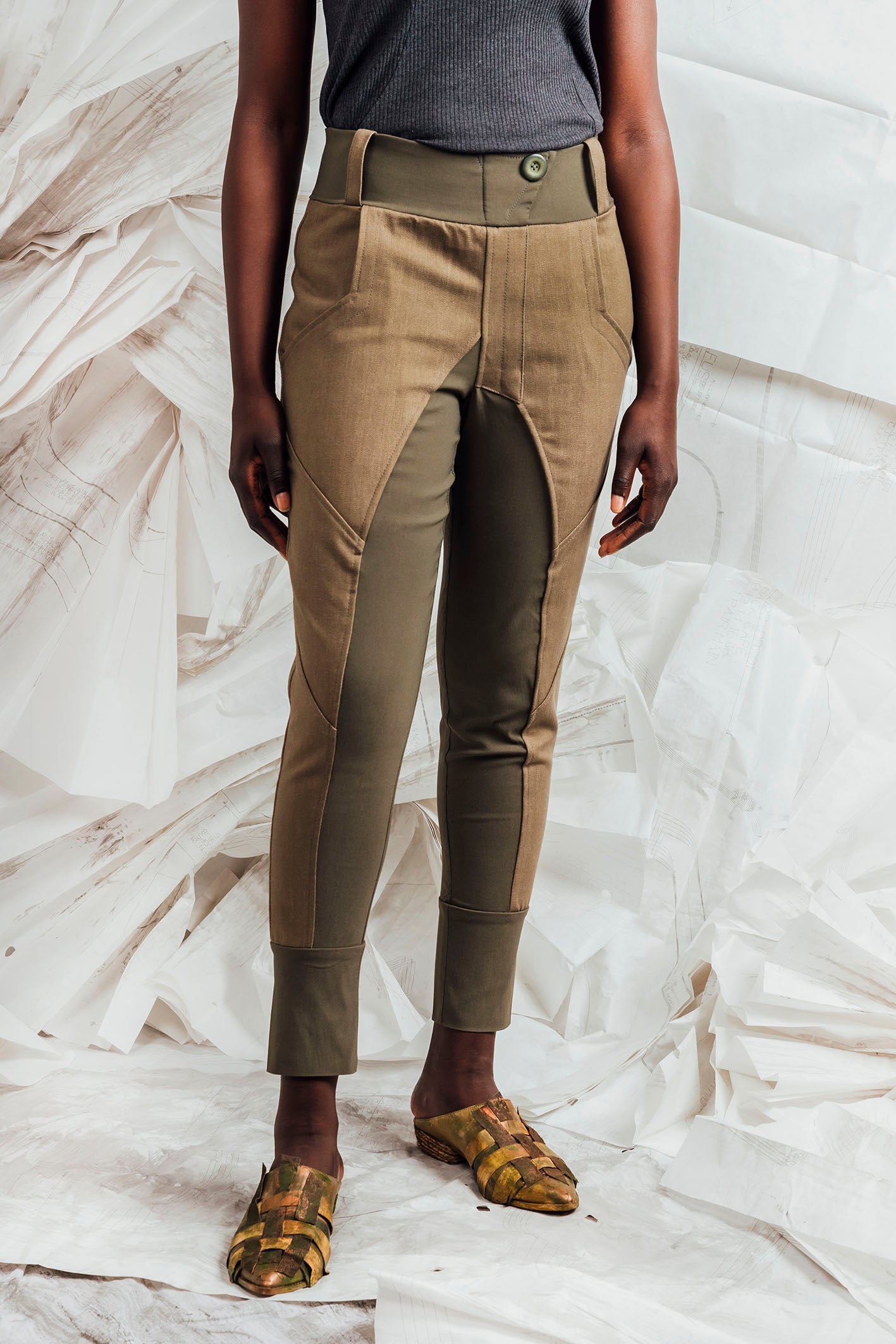 SL25 ENZI SLIM LINE PANTS - OLIVE KHAKI