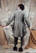 Load image into Gallery viewer, AW26 ETIEN LONG COWL JACKET - ASH HERRINGBONE