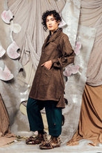 Load image into Gallery viewer, AW26 ETIEN LONG COWL JACKET - SIENNA PINSTRIPE