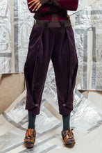 Load image into Gallery viewer, AW23 JUNG BUTTON FLARE PANTS - EGGPLANT