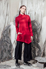 Load image into Gallery viewer, AW24 KALIS SCARF TUNIC TOP - MOTTLED RUBY