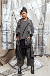 womenswear checkered wool vest