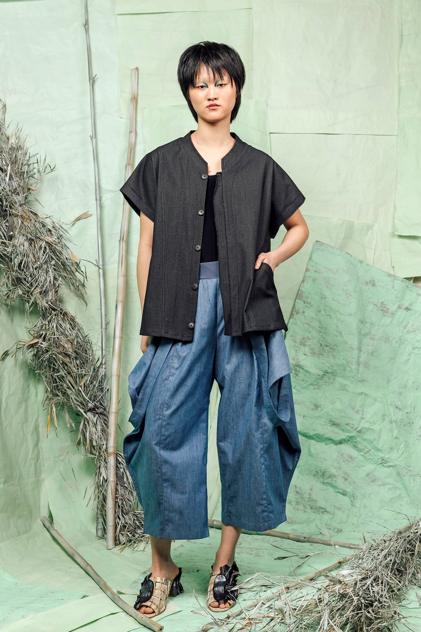 SL26 MANI CONVERTIBLE SQUARE TOP - CHARCOAL MARLE