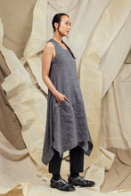 Load image into Gallery viewer, SL27 SAKASA  REVERSIBLE TUNIC DRESS - MIDNIGHT PEWTER STRIPE