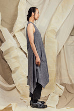 Load image into Gallery viewer, SL27 SAKASA  REVERSIBLE TUNIC DRESS - MIDNIGHT PEWTER STRIPE