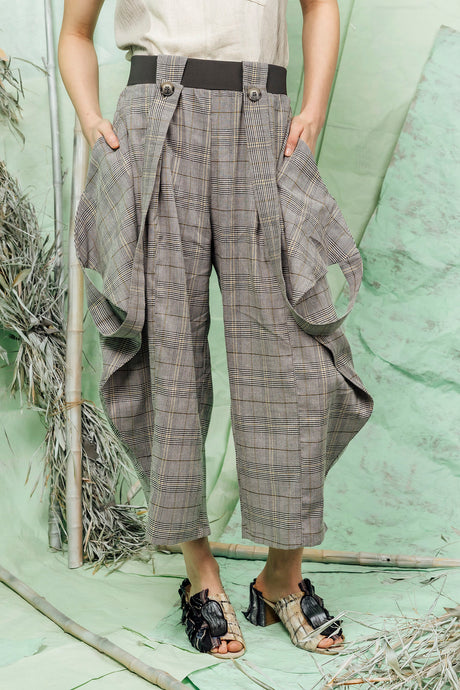 SL26 SHOSAI WRAP PANTS - RIVERSTONE CHECK