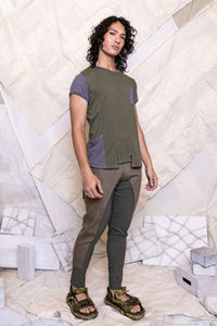 RS25 JAI CAP SLEEVE PANEL TOP - KHAKI OLIVE
