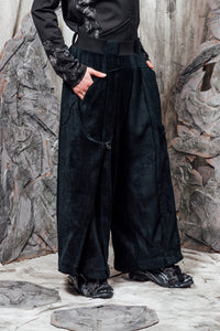 AW24 LYNDON BUTTON FLARE PANTS - OBSIDIAN CHENILLE