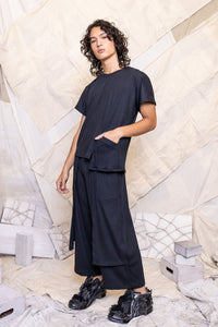 RS25 KAI ASYMMETRIC POCKET TEE - OBSIDIAN RIB