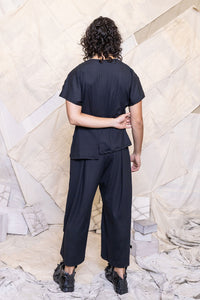 RS25 KAI ASYMMETRIC POCKET TEE - OBSIDIAN RIB