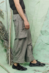 SL26 ADDIS LAYERED WIDE PANTS - ASH MARLE
