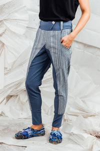 SL25 ENZI SLIM LINE PANTS - DENIM RESORT STRIPE