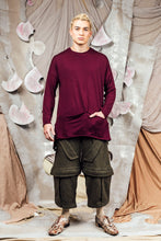 Load image into Gallery viewer, AW26 GIAN LONG SLEEVE POCKET TOP - MERLOT