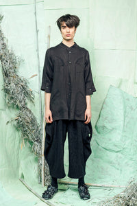 SL26 KAIEN LONG SHIRT - OBSIDIAN