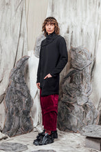 Load image into Gallery viewer, AW24 LINO LONG SLEEVE SCARF TOP - OBSIDIAN