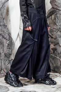 AW24 LYNDON BUTTON FLARE PANTS - DEEP INK