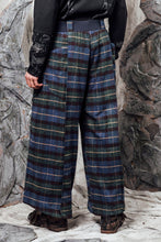 Load image into Gallery viewer, AW24 LYNDON BUTTON FLARE PANTS - JADE TARTAN