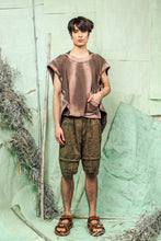 Load image into Gallery viewer, SL26 MANI CONVERTIBLE SQUARE TOP - KHAKI SALMON