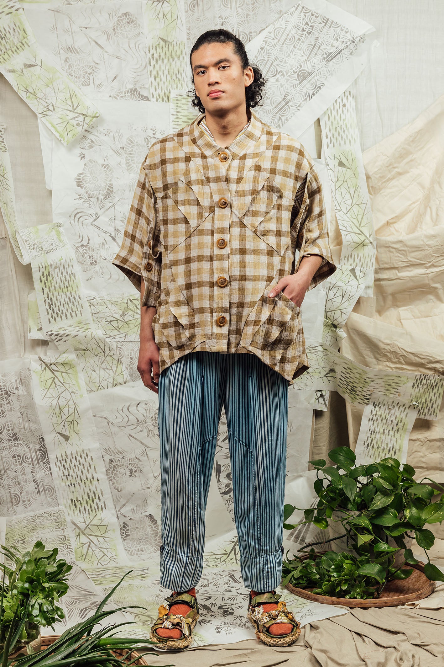 ノーカラージャケット ADAWAS - ADAWASSUMMER TWEED KNIT JACKET 32-1-600x600.jpg