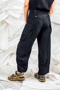 SL25 ORIME WIDE FOLD PANTS - OBSIDIAN TWILL