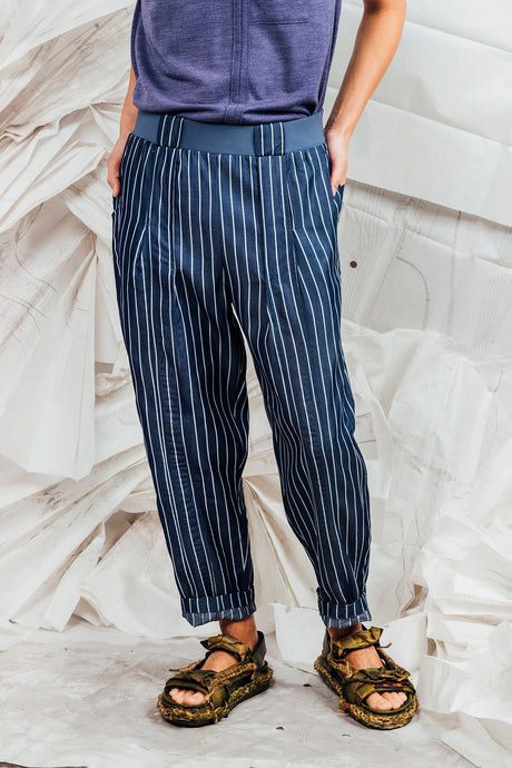 SL25 RAYDEN STRAIGHT LEG PANT - DENIM PINSTRIPE