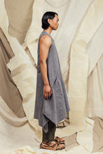 Load image into Gallery viewer, SL27 SAKASA  REVERSIBLE TUNIC DRESS - MIDNIGHT PEWTER STRIPE