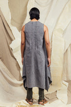 Load image into Gallery viewer, SL27 SAKASA  REVERSIBLE TUNIC DRESS - MIDNIGHT PEWTER STRIPE