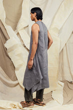 Load image into Gallery viewer, SL27 SAKASA  REVERSIBLE TUNIC DRESS - MIDNIGHT PEWTER STRIPE