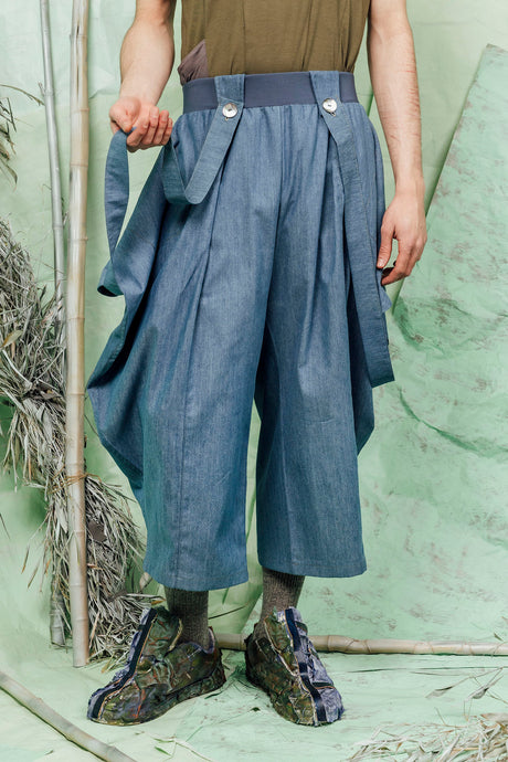 SL26 SHOSAI WRAP PANTS - DENIM CHAMBRAY