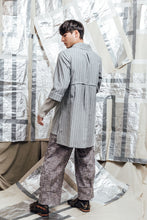 Load image into Gallery viewer, Unisex Menswear linen cotton pinstripe shirt