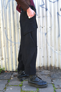 AW25 ORIME WIDE FOLD PANTS - OBSIDIAN SLUB