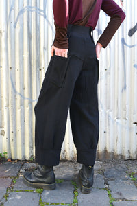AW25 ORIME WIDE FOLD PANTS - OBSIDIAN SLUB