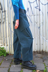 AW25 ORIME WIDE FOLD PANTS - PETROL