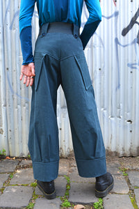 AW25 ORIME WIDE FOLD PANTS - PETROL