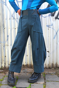 AW25 ORIME WIDE FOLD PANTS - PETROL