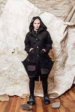 Load image into Gallery viewer, AW22 CICADA ZERO-WASTE COAT - OBSIDIAN GRAPHITE // SIZE 4